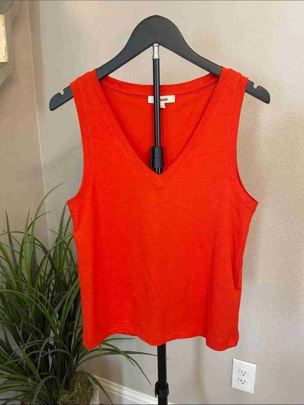 Madewell Bright Red V-Neck Tank Top